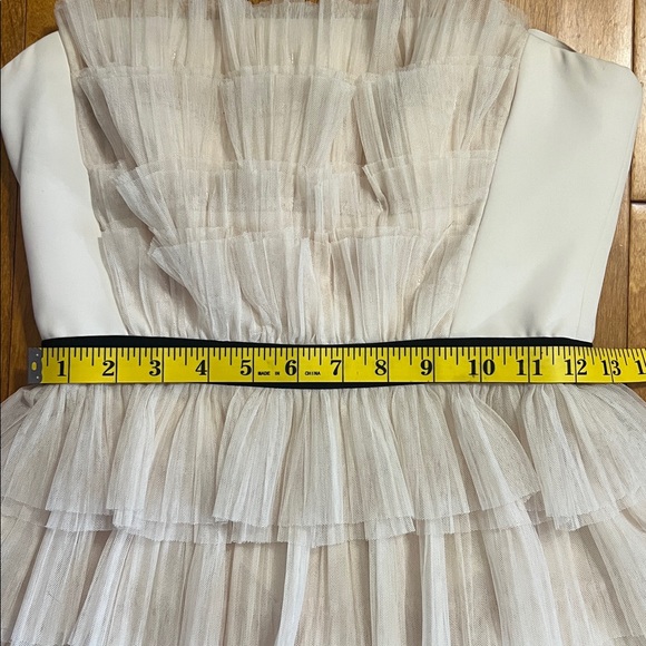 BCBG Maxazaria Rayna Tiered Strapless Tulle Dress 2 Vanilla Party Wedding Prom - Picture 11 of 14